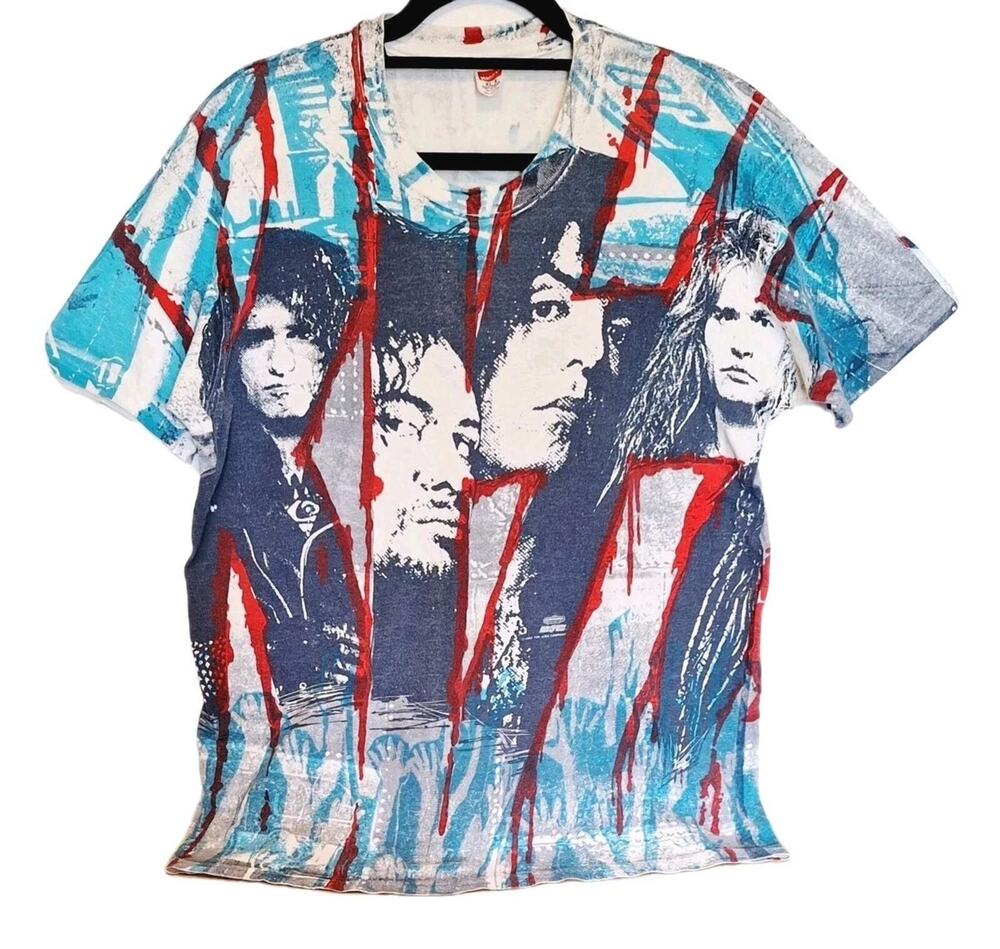 VTG 1992 KISS Unholy Revenge All Over Print T Shirt Single Stitch AOP Hanes XL